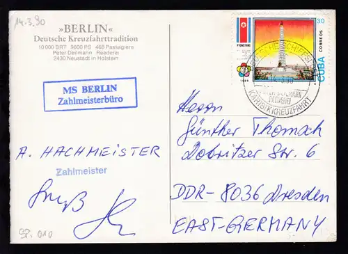 DEUTSCHE SCHIFFSPOST MS BERLIN PETER DEILMANN REEDEREI KARIBIKKREUZFAHRT 