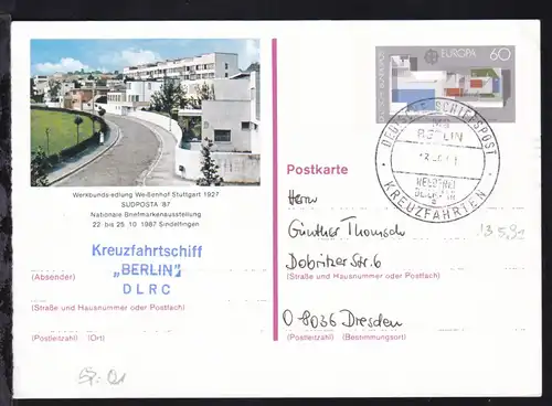 DEUTSCHE SCHIFFSPOST MS BERLIN REEDEREI DEILMANN a KREUZFAHRTEN 13.5.91 + 