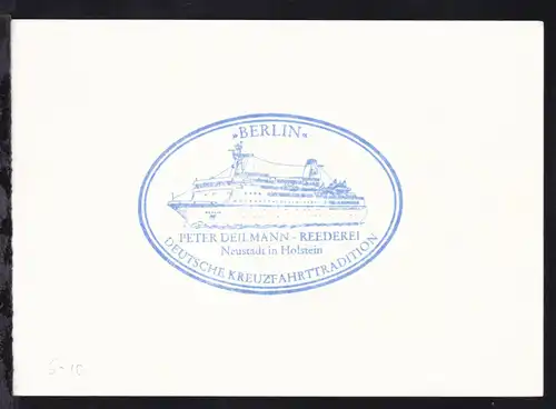 DEUTSCHE SCHIFFSPOST MS BERLIN PETER DEILMANN REEDEREI OSTSEEKREUZFAHRT 28.8.91