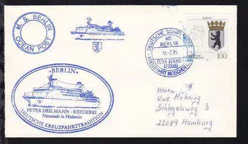 DEUTSCHE SCHIFFSPOST MS BERLIN PETER DEILMANN REEDEREI  KREUZFAHRT INDISCHER