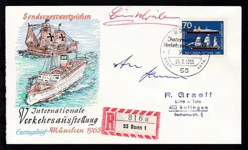 IVA München 1965 70 Pfg. auf FDC als R-Brief