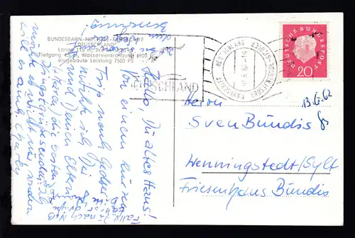 FÄHRSCHIFF DEUTSCHLAND GROSSENBRODE-GEDSER 10.6.62 FÄHRSCHIFF DEUTSCHLAND auf 