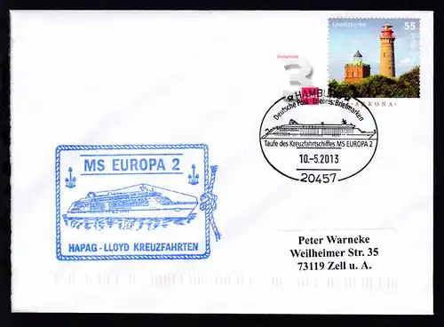 HAMBURG 20457 Deutsche Post Erlebnis Briefmarken Taufe des Kreuzfahrtschiffes 