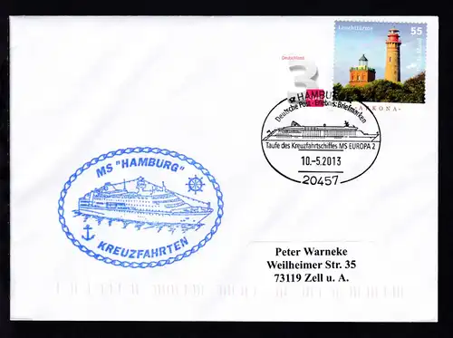 HAMBURG 20457 Deutsche Post Erlebnis Briefmarken Taufe des Kreuzfahrtschiffes 