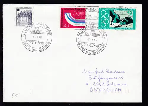 DEUTSCHE SCHIFFSPOST MS KAHLEBERG TT-Line ROSTOCK-TRELLEBORG 8.6.96 auf