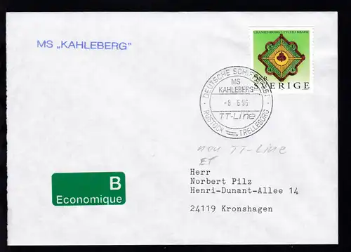 DEUTSCHE SCHIFFSPOST MS KAHLEBERG TT-Line ROSTOCK-TRELLEBORG 8.6.96 + L1