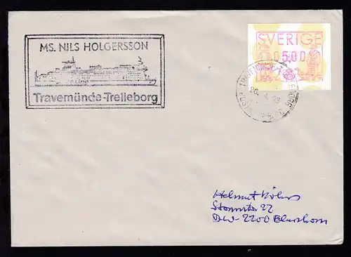 TRAVEMÜNDE-TRELLEBORG TRELLEBORG POSTAD OMBORD 26.4.93 + Cachet 