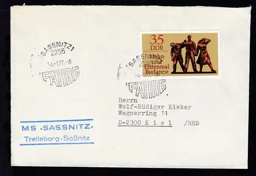 SASSNITZ 1 2355 FÄHRE 4.1.77 + L2 MS >>SASSNITZ