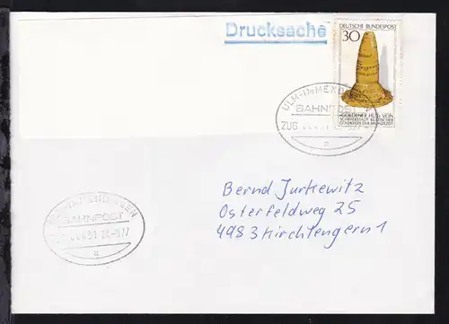 ULM-IMMENDINGEN BAHNPOST a ZUG 06431 24.9.77 auf Brief