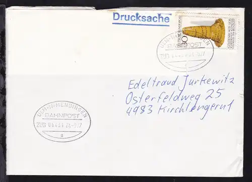 ULM-IMMENDINGEN BAHNPOST a ZUG 06431 24.9.77 auf Brief