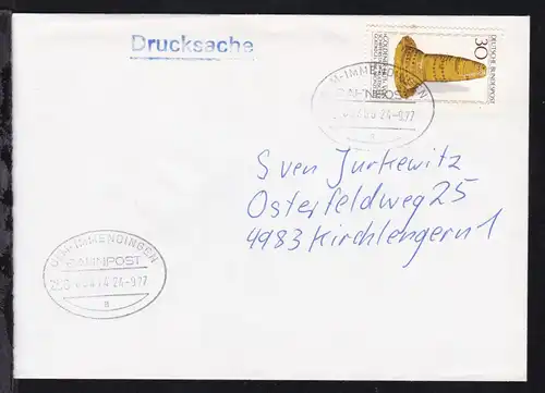 ULM-IMMENDINGEN BAHNPOST a ZUG 06414 24.9.77 auf Brief