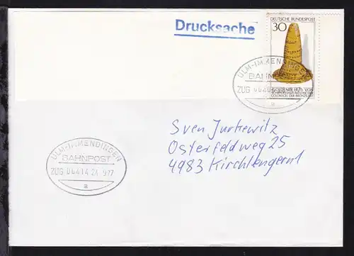 ULM-IMMENDINGEN BAHNPOST a ZUG 06414 24.9.77 auf Brief