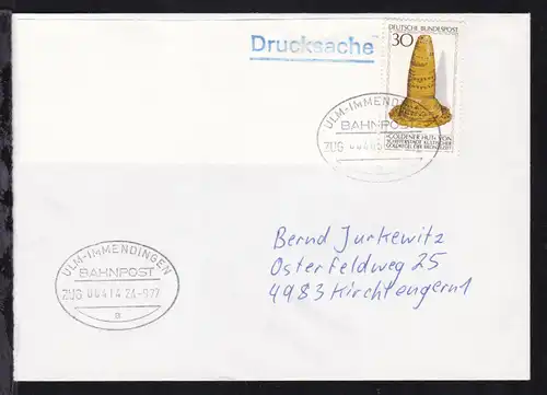 ULM-IMMENDINGEN BAHNPOST a ZUG 06414 24.9.77 auf Brief