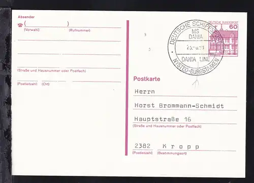 DEUTSCHE SCHIFFSPOST MS DANIA DANIA LINE NYSTED-BURGSTAAKEN 23.8.89