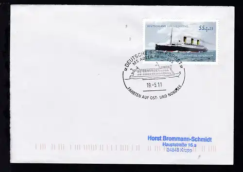 DEUTSCHE SCHIFFSPOST MS ADLER-PRINCESS FAHRTEN AUF OST- UND NORDSEE 19.5.11 