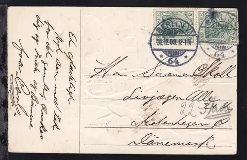 "Glückliche Fahrt im neuen Jahre", Neujahrskarte 1908