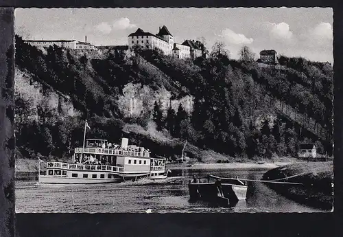 Dampfer vor Schloß Fürstenberg, 1960