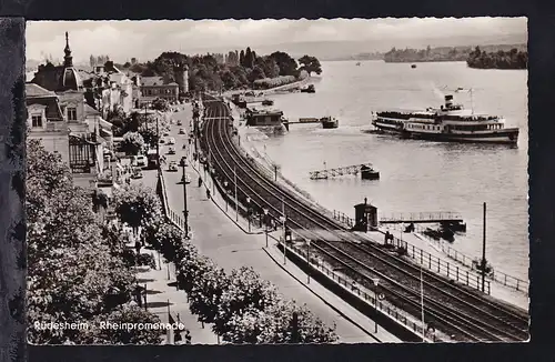 Rüdesheim (Rheinpromenade mit Dampfer Rheinland), 1956