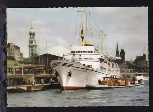 DEUTSCHE SCHIFFSPOST DES "Wappen von Hamburg" HADAG a HAMBURG-HELGOLAND 09.6.57 