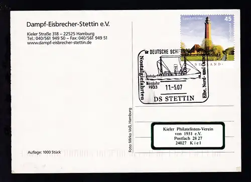 DEUTSCHE SCHIFFSPOST DS STETTIN Baujahr 1933 Nostalgiefahrten Elbe, Nord- und
