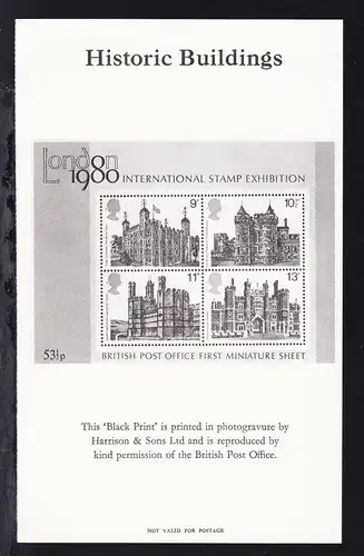 Internationale Briefmarkenausstellung London 1980 Schwarzdruck