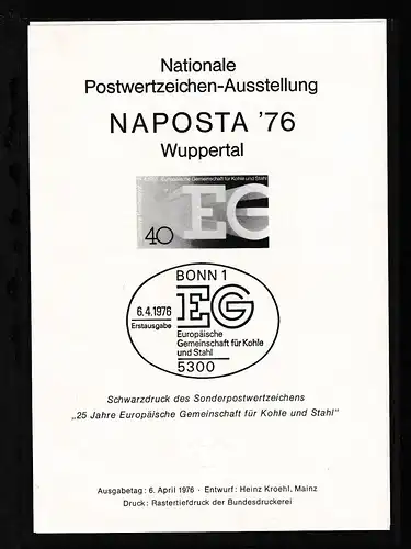 NAPOSTA '76 Wuppertal Schwarzdruck