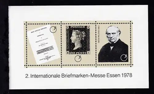 2. Internationale Briefmarken-Messe Essen 1978 Vignettenblock