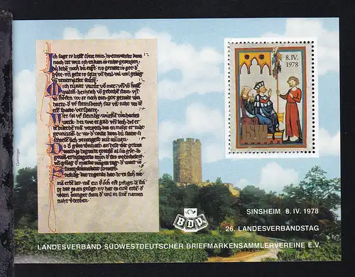 26. Landesverbandstag Landesverband Südwestdeutscher Briefmarkensammlervereine