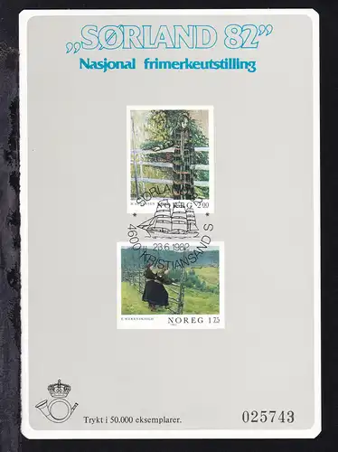 "SÖRLAND 82" Nasjonal frimerkeutstilling Vignettenblock