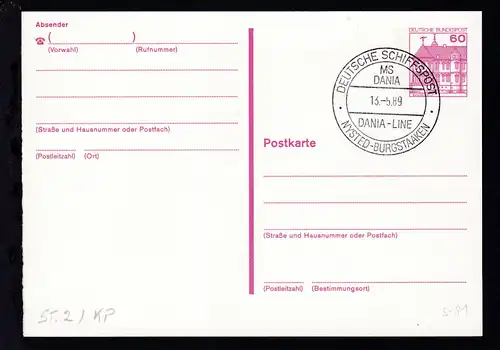 DEUTSCHE SCHIFFSPOST MS DANIA DANIA-LINE NYSTED-BURGSTAAKEN 13.5.89 auf 