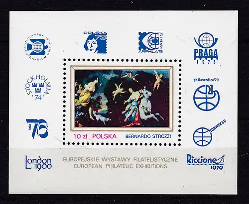 Internationale Briefmarkenausstellungen in Europa, Block **