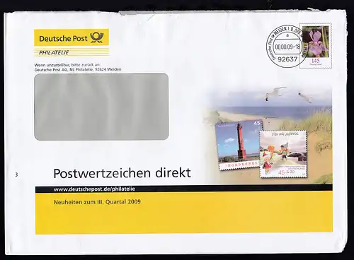 Eigenausgaben der Deutschen Post AG mit Vorausentwertungen, 10 verschiedene 