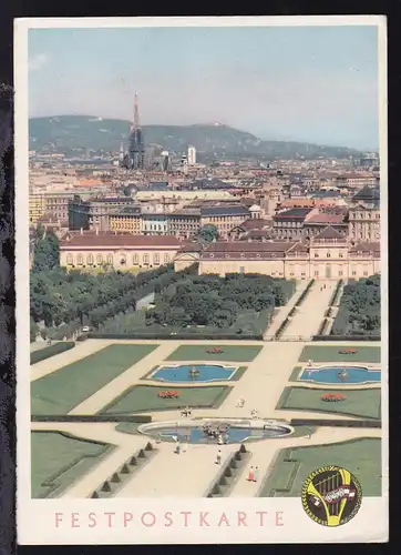 Festpostkarte des 3. österreichischen Sängerbundfestes Wien 1958, ungebraucht