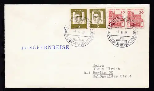 DEUTSCHE SCHIFFSPOST MS REGINA MARIS LÜBECK LINIE AKTIENGESELLSCHAFT 4.6.65 