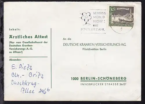 Alt-Berlin 10 Pfg. auf Brief ab Berlin 17 17.2.63 nach Berlin-Schöneberg