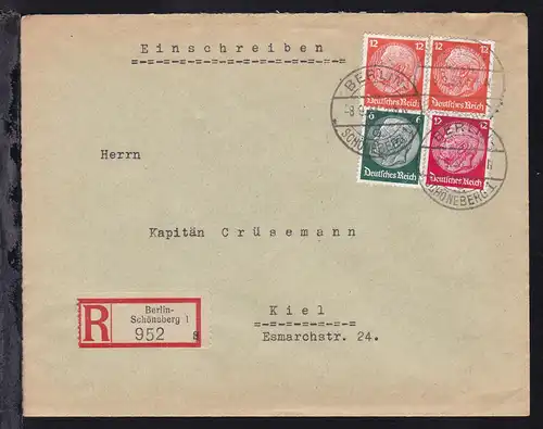 Berlin OSt. BERLIN-SCHÖNEBERG 1 o 8.9.33 auf R-Brief des Peter J. Oestergaard-