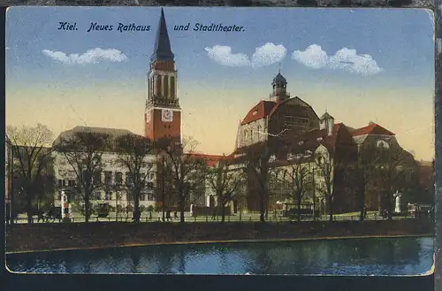 Kiel, Neues Rathaus und Stadttheater