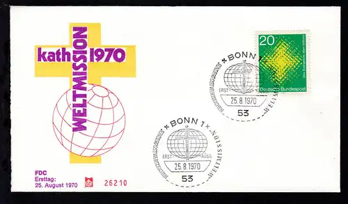 Katholische Weltmission auf FDC ohne Anschrift
