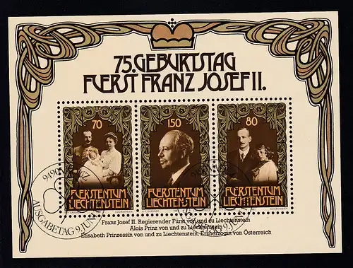 75. Geburtstag von Fürst Franz Josef II. Block 