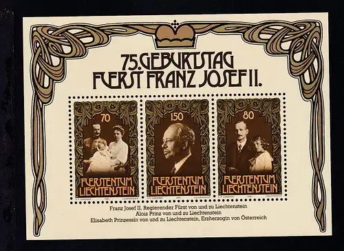 75. Geburtstag von Fürst Franz Josef II. Block **