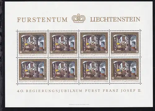 40. Jahrestag der Thronbesteigung von Fürst Franz Josef II. Kleinbogensatz **