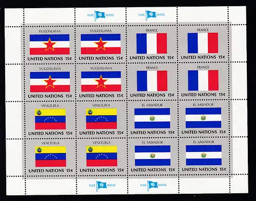 Flaggen der UNO-Mitgliedsstaaten I, Kleinbogensatz **