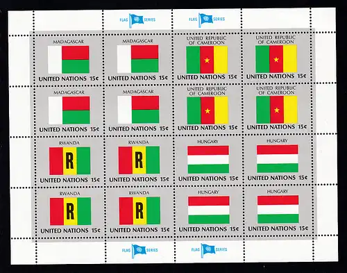 Flaggen der UNO-Mitgliedsstaaten I, Kleinbogensatz **