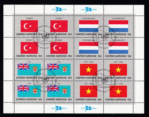 Flaggen der UNO-Mitgliedsstaaten I, Kleinbogensatz 