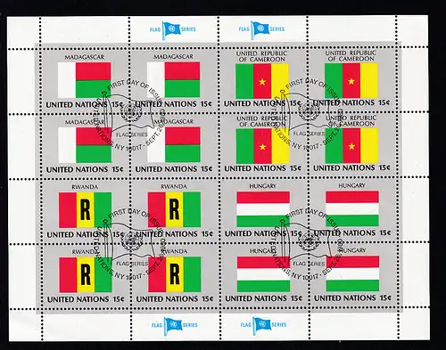Flaggen der UNO-Mitgliedsstaaten I, Kleinbogensatz 