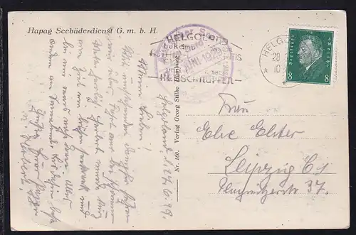 OSt. Helgoland 28.6.29 + Auf hoher See an Bord des Turb.-Dampfers Kaiser