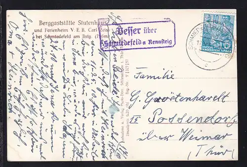 OSt. Schmiedefeld a Rennsteig 17.10.57 + R2 Vesser über Schmiedefeld a Rennsteig