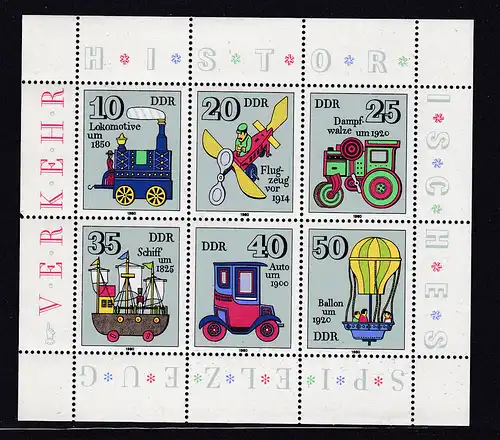 Historisches Spielzeug (I) Verkehrsmittel Kleinbogen **