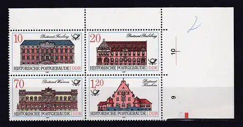 Historische Postgebäude Eckrand-Viererblock rechts oben**