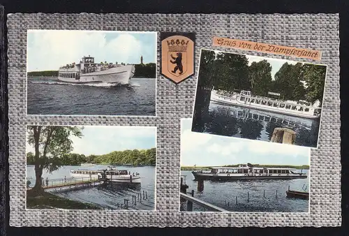 Gruss von der Dampferfahrt (4 Schiffsbilder), Karte senkr. Bug